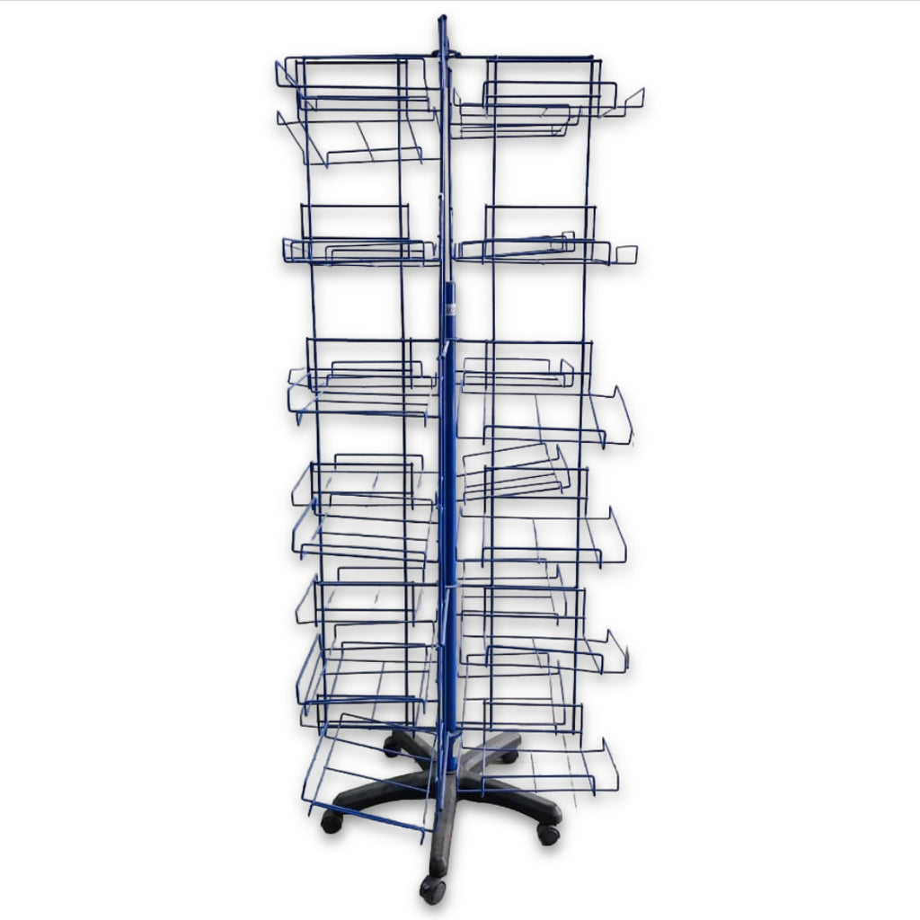 4-Sided Blue Rotating Wire Display Rack (Pre-Loved)