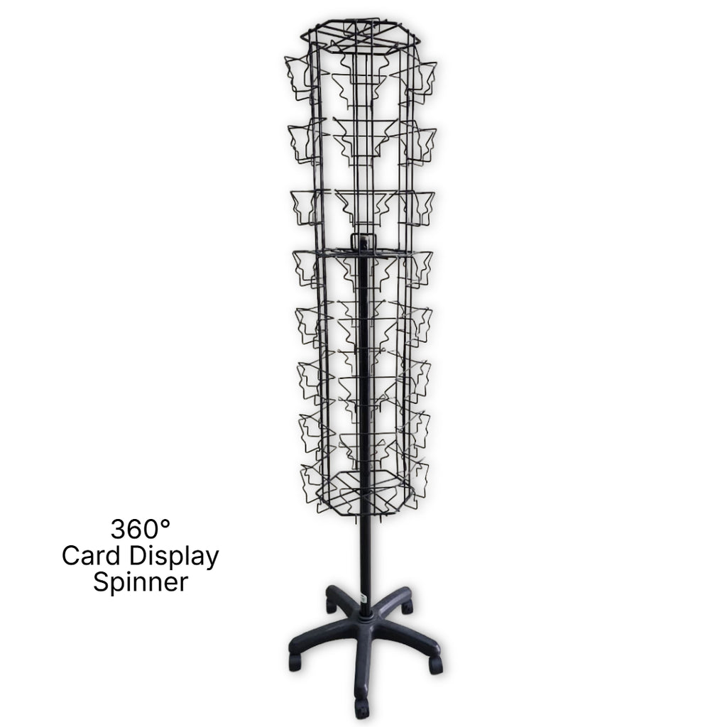 5-Sided Card Rack Spinner Stand – Black (Pre-Loved)