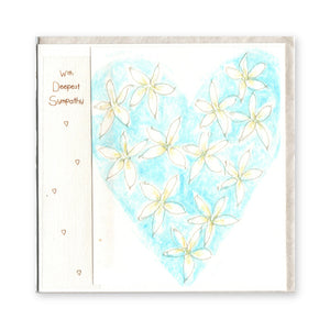"With Deepest Sympathy" Floral Heart Greeting Card