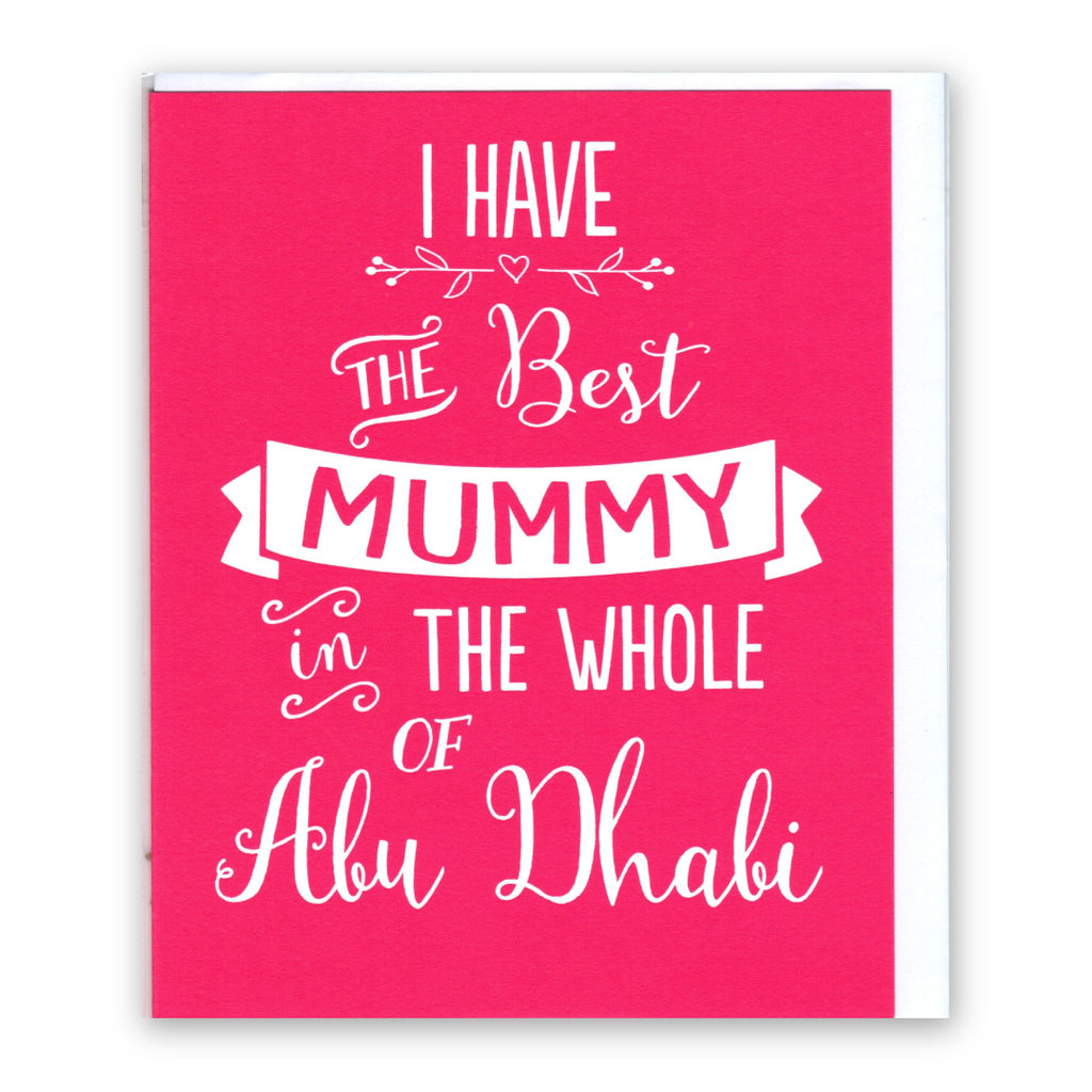 "Best Mummy in the Whole of Abu Dhabi" Bold Pink Mother's Day - Card