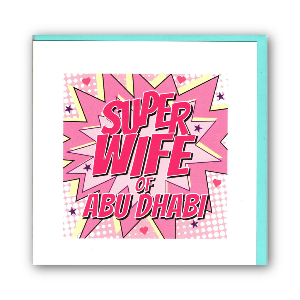 "Super Wife of Abu Dhabi" Comic Book Style Greeting - Card
