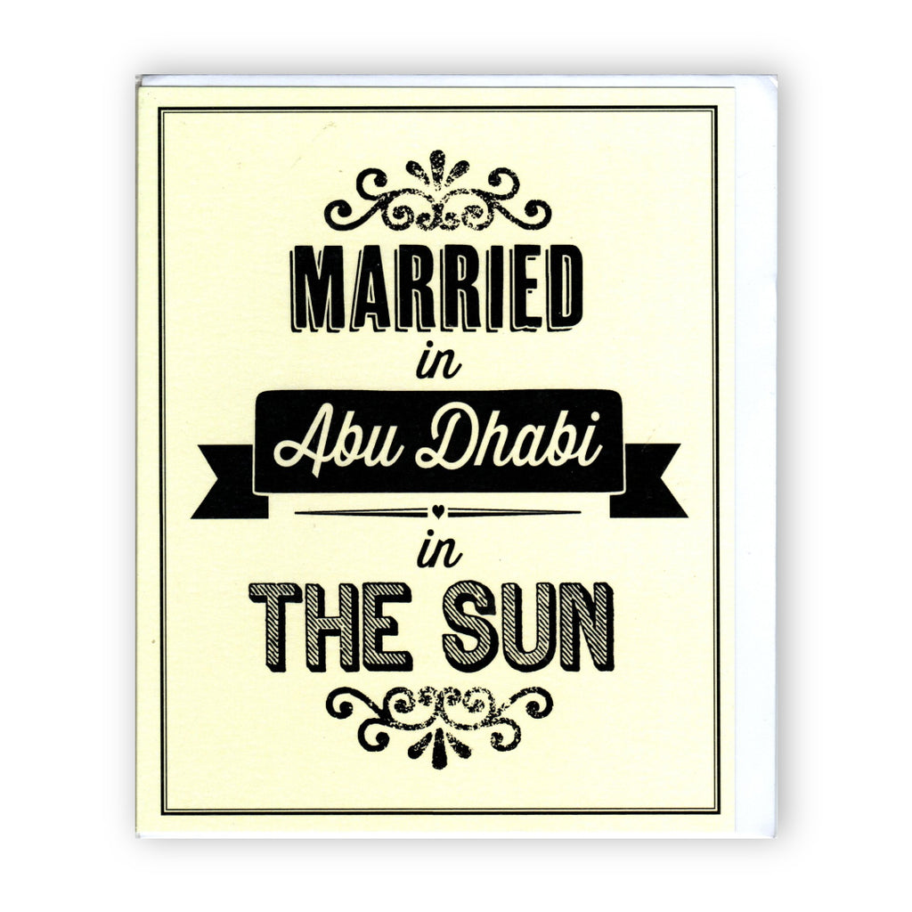 "Married in Abu Dhabi in the Sun" Elegant Wedding - Card