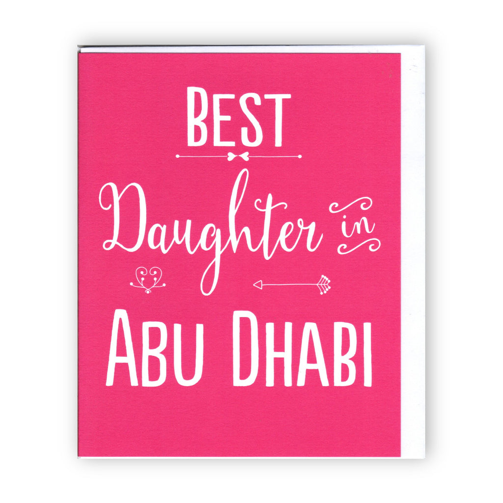 "Best Daughter in Abu Dhabi" Chic Pastel Mint - Card