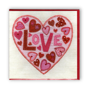"Love Hearts" Whimsical Multi-Heart Valentine's - Card