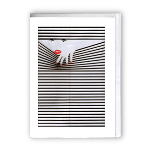 "Face Through Curtains" Fine Art Surrealist - Greeting Card