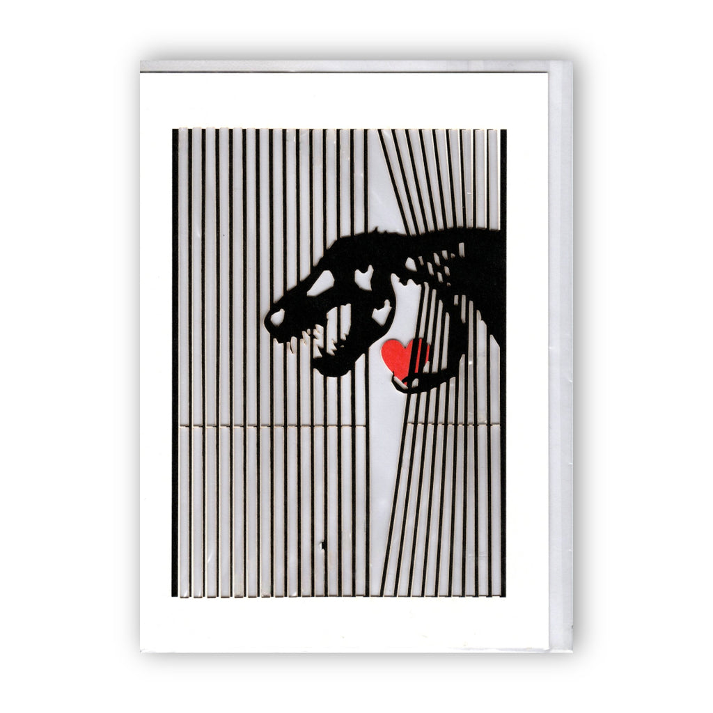"Dino with Heart" Whimsical Dinosaur Valentine's - Card