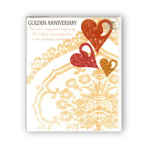 "Golden Anniversary" Luxury Floral 50th Wedding Anniversary Card