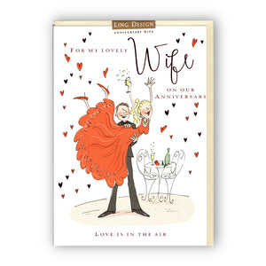 "For My Lovely Wife" Luxury Anniversary - Greeting Card