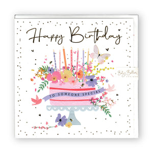 "Happy Birthday Someone Special" Luxury Gold Foil Floral - Card