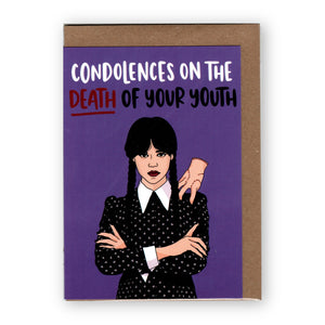 "Condolences to Death of Your Youth" Wednesday x Brittany Paige - Card