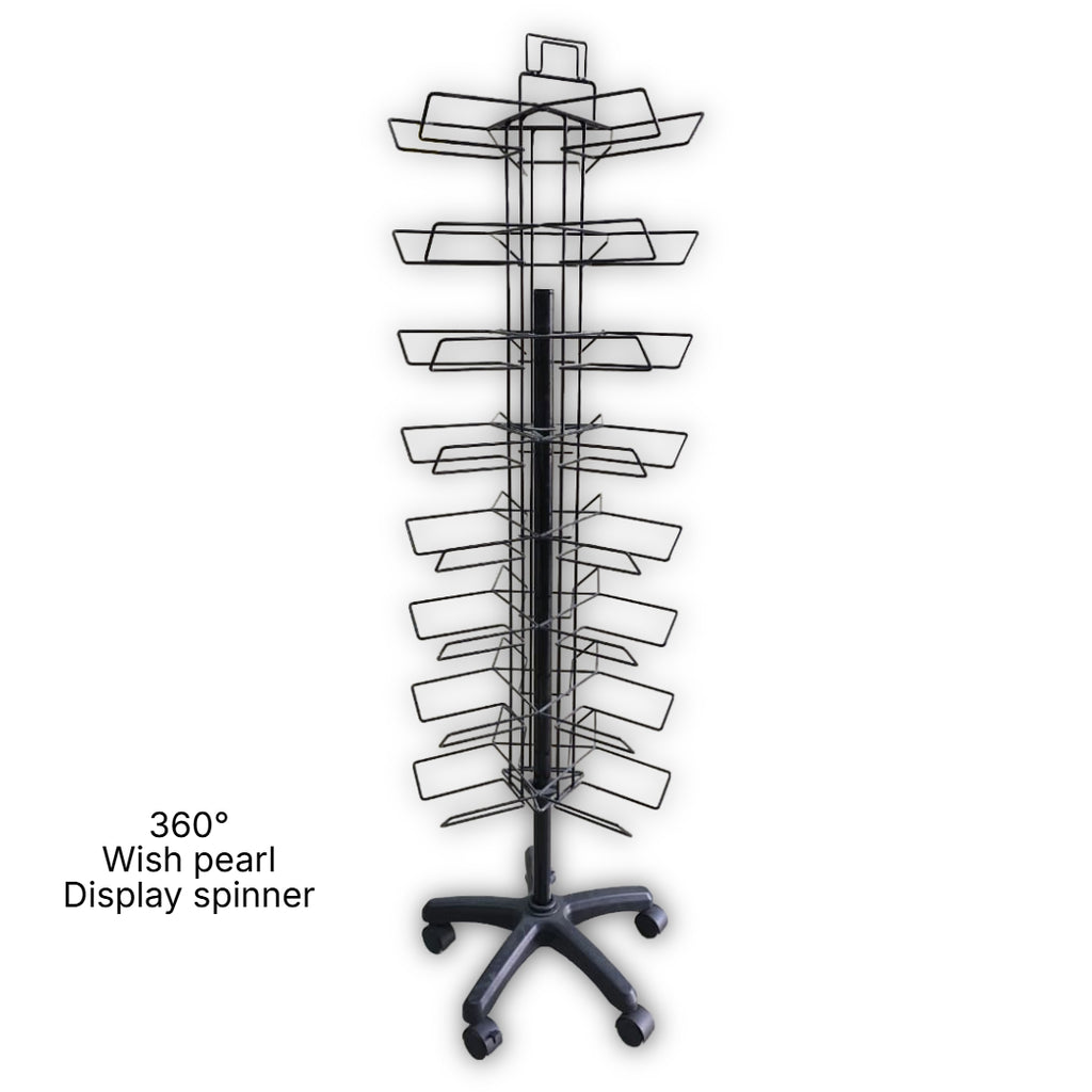 Wish Pearl Spinner Stand (Black) – 360° Rotating Wire Display Rack (Pre-Loved)