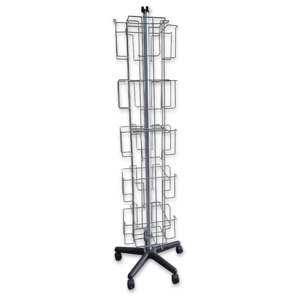 Card Wire Display Spinner on Wheels - Silver (Used)