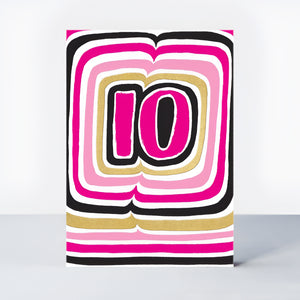 Age 10 Girl Birthday Card - Jazz Collection