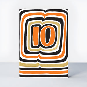 Age 10 Boy Orange Birthday Card - Jazz Collection