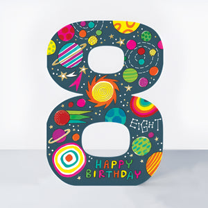 Out of This World! Space Explorer 8th Birthday Card
