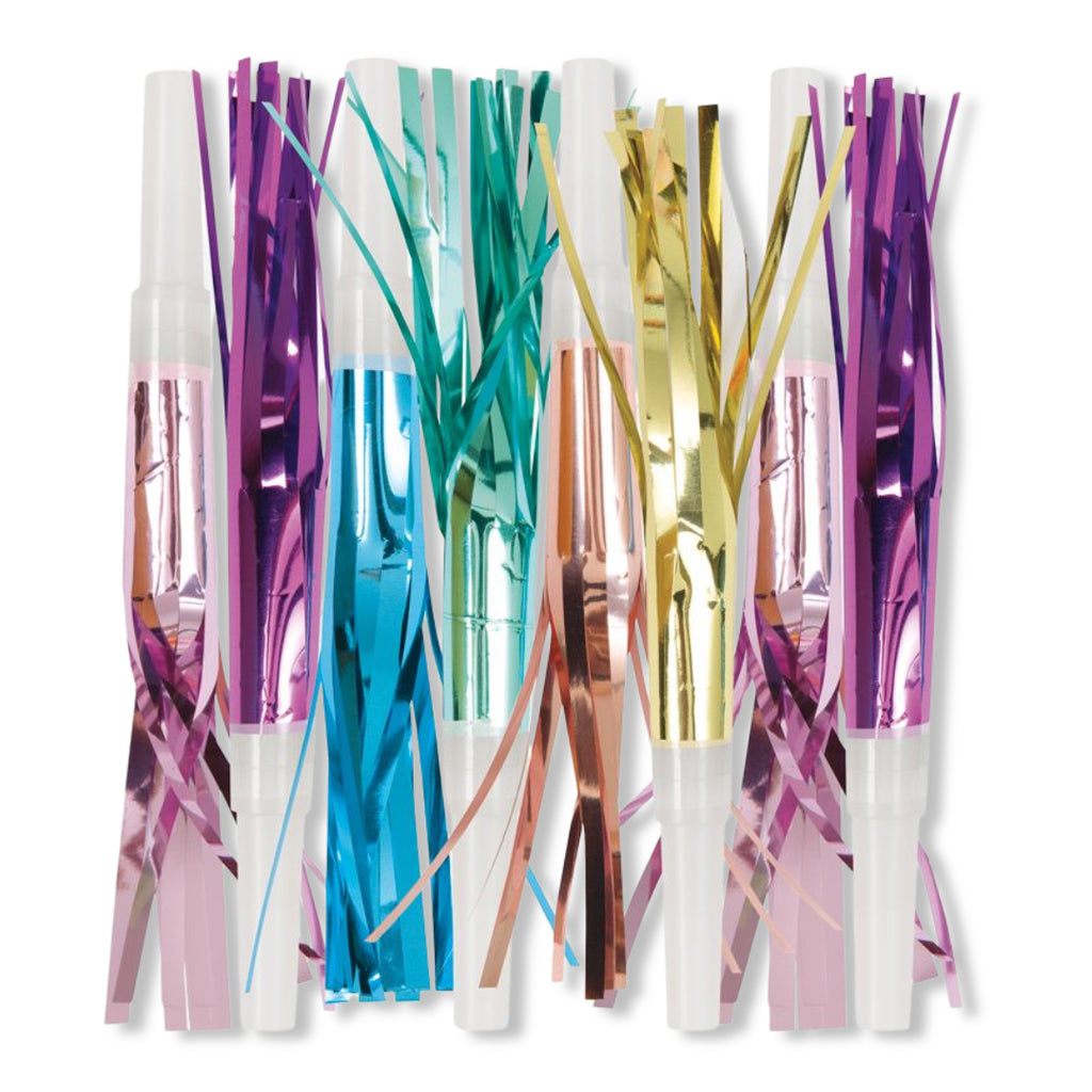 Foil Squawkers - Assorted Metallic Party Noisemakers (Pack of 8)