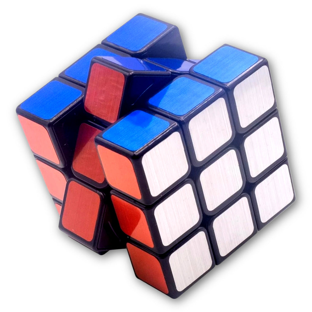 Metallic Muddle Puzzle – 3x3 Shiny Brain Teaser Cube