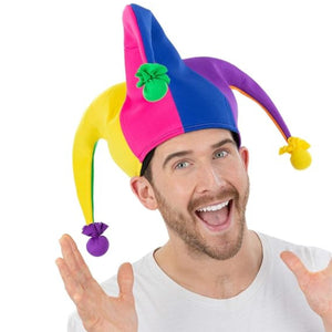 Neon Rainbow Jester Hat