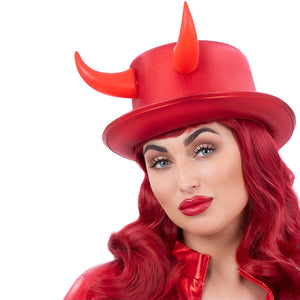Fever Deluxe Red Devil Metallic Top Hat