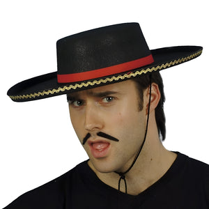 Spanish Style Hat with Gold Trim & Cord