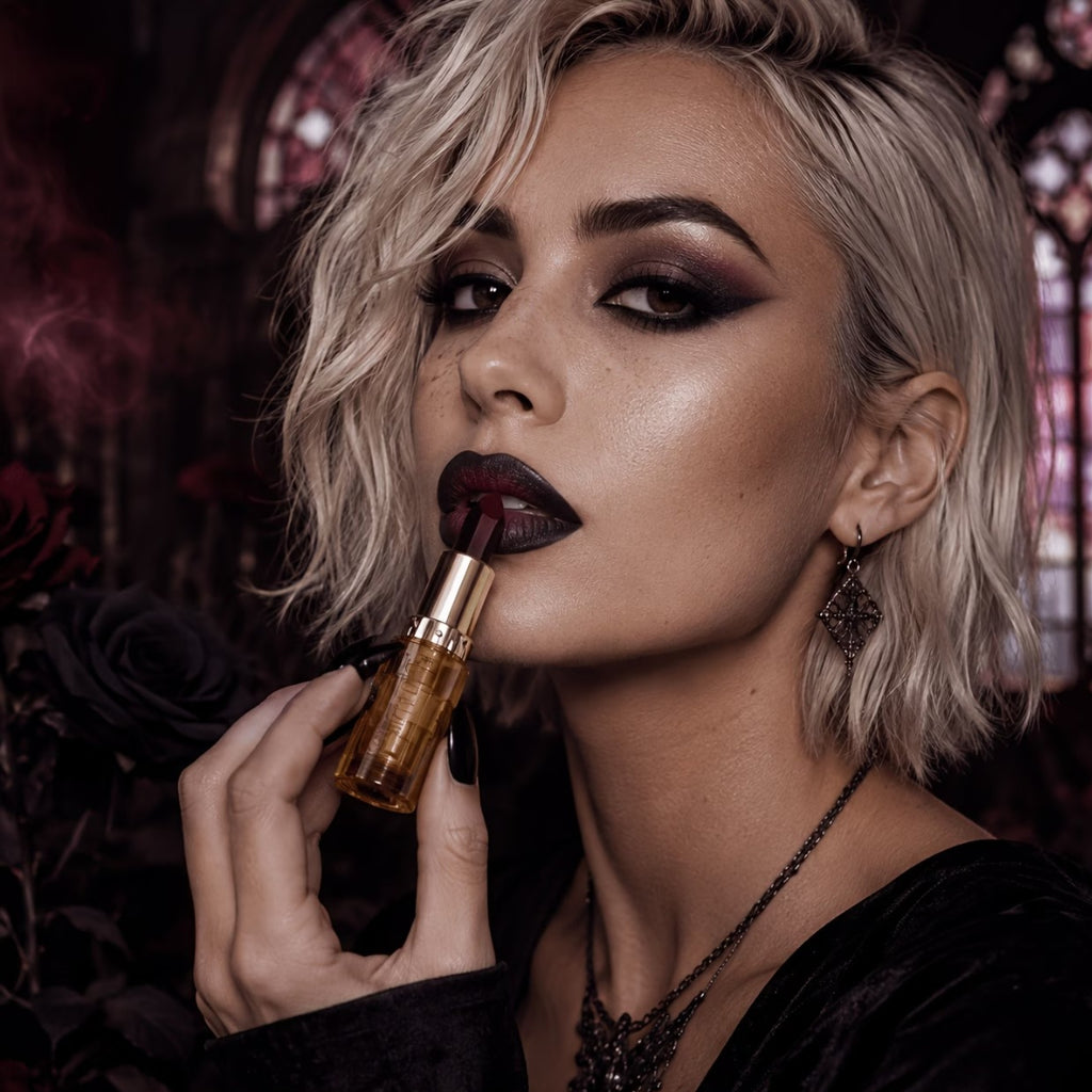 Burgundy & Black Two-Tone Ombré Lipstick – Halloween Special Edition