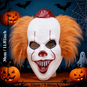 Joker Pennywise Plastic Headpiece Mask – Orange Exploding Hair Edition