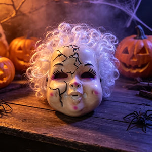 Creepy Cute Broken Doll Mask – Spooky Porcelain Doll (Blonde Hair)