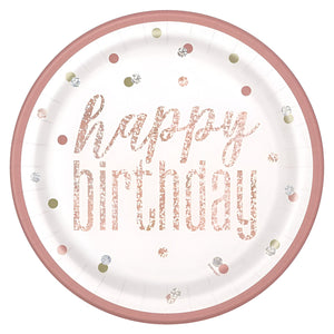 Glitz Rose Gold Birthday Party Accessories & Tableware