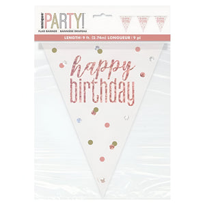 Glitz Rose Gold Birthday Party Accessories & Tableware