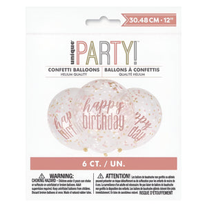 Glitz Rose Gold Birthday Party Accessories & Tableware