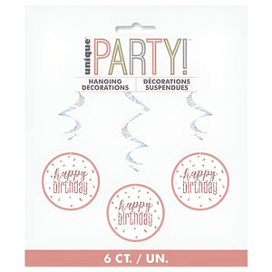 Glitz Rose Gold Birthday Party Accessories & Tableware