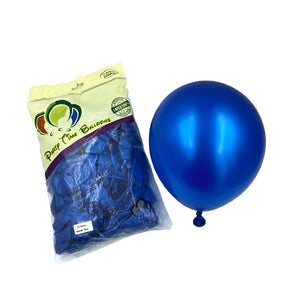 Metallic Blue Latex Balloons - 12" (Pack of 100)