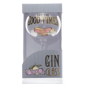 Gin Prohibition Glass: "LET THE GOOD TIMES BE-GIN"