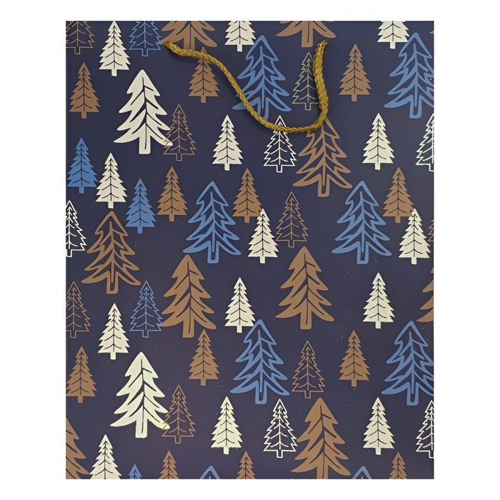 Christmas Gift Bag - Christmas Tree, Blue (Medium)