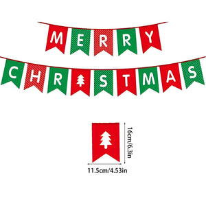 "MERRY CHRISTMAS" Banner,  Red & Green - 9ft.
