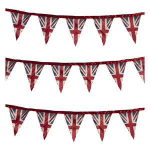 Union Jack Fabric Bunting, Vintage Style Print - 3m