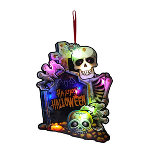 "Happy HALLOWEEN" LED Hanging Decoration – Skeleton