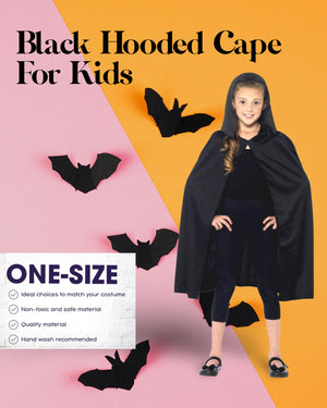 Black Hooded Cape - Unisex
