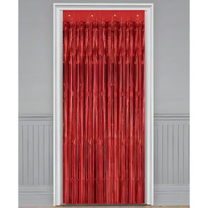 Foil Fringe Curtain - Gold / Red