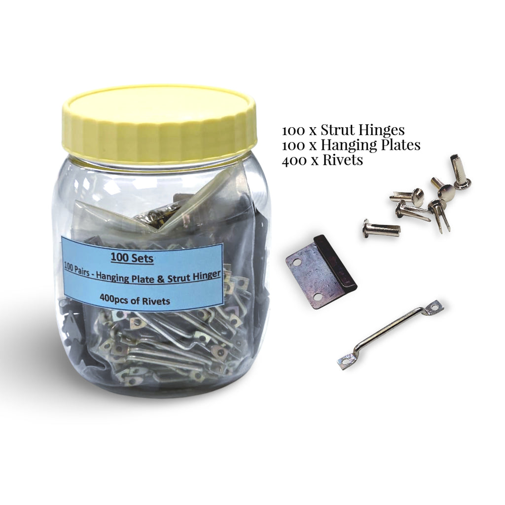 Hanging Plates & Strut Hinges - (100 Pairs) - Framing Hardware Set