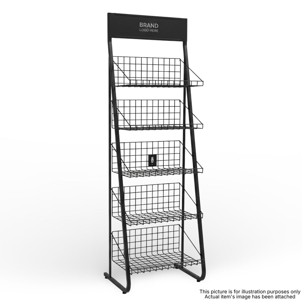 Metal 5-Tier Wire Basket Display Stand
