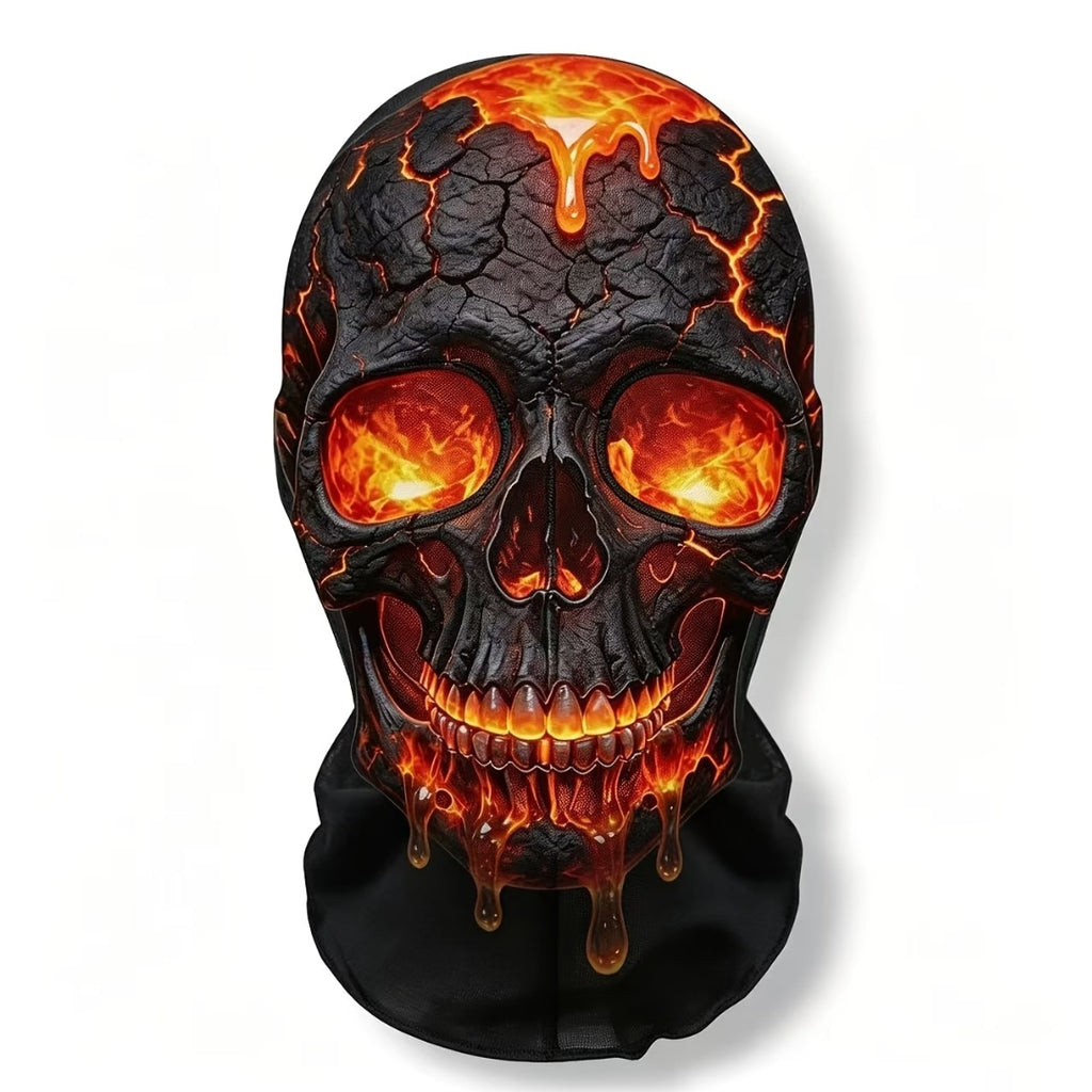 Halloween Molten Lava Skull Face Mask – Breathable Windproof Balaclava