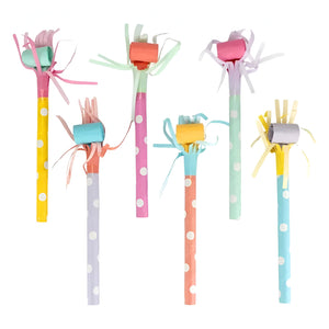 Long Stem Bright Fringe Blowouts, Assorted Colours  - Pack of 6