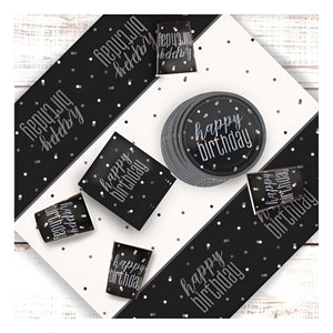 Glitz Black & Silver Birthday Party Accessories & Tableware