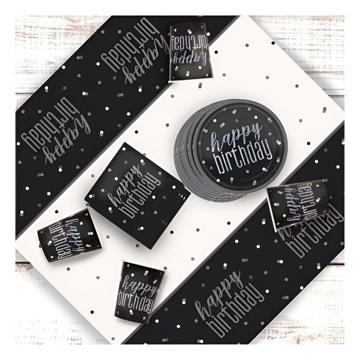 Glitz Black & Silver Birthday Party Accessories & Tableware