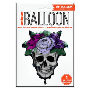 Floral Skull Helium Balloon - 21"