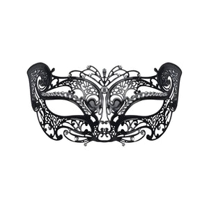 Metal Filigree Cat Mask, with Stone - (Adult)