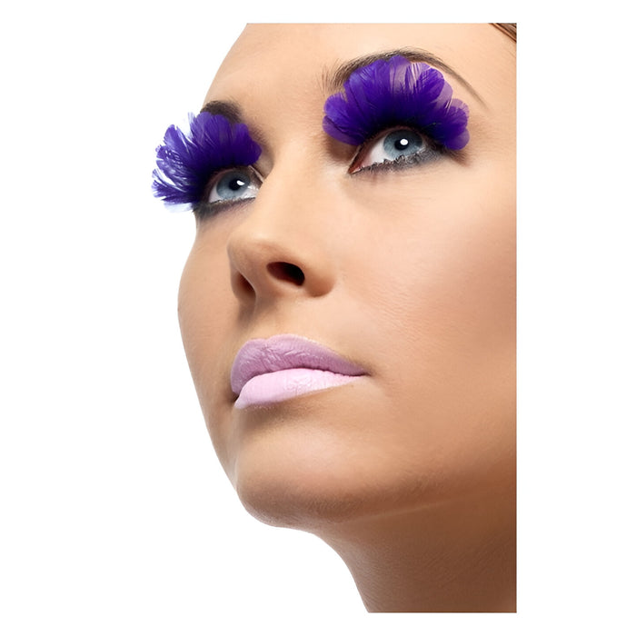 Party Eyelashes - Purple Feathers