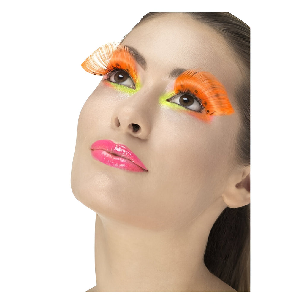 Party Eyelashes - '80s Neon Orange Polka Dot