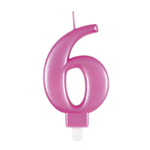 Metallic Pink Candles Number Birthday Candles